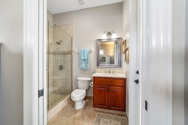 3986 SE 43rd Cir, Ocala, FL 34480 - bathroom with a stall shower, vanity, and tile patterned floors