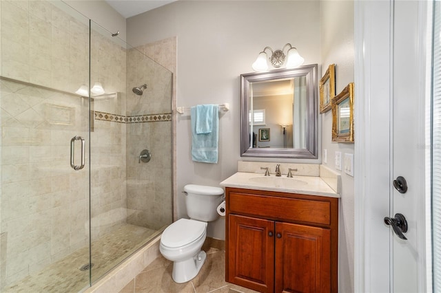3986 SE 43rd Cir, Ocala, FL 34480 - full bath featuring a stall shower, vanity, and tile patterned floors