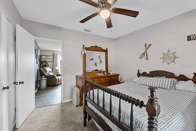 460 E Haines Blvd, Lake Alfred, FL 33850 - bedroom featuring light carpet and a ceiling fan