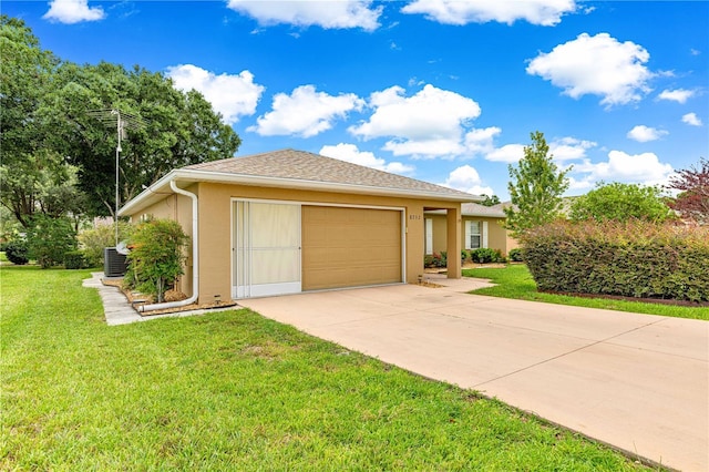 8732 SW 60th Cir, Ocala, FL 34476 - single story home featuring concrete driveway, a garage, stucco siding, a front lawn, and central AC