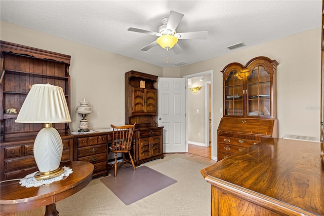 8732 SW 60th Cir, Ocala, FL 34476 - office space with a ceiling fan and a textured ceiling