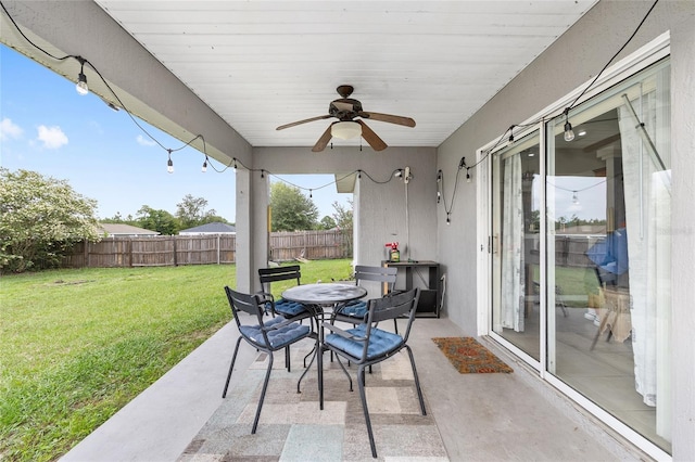 63 Walnut Crse, Ocala, FL 34480 - view of patio with a ceiling fan and outdoor dining space