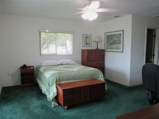 14695 SW 112th Cir, Dunnellon, FL 34432 - bedroom with carpet flooring and a ceiling fan
