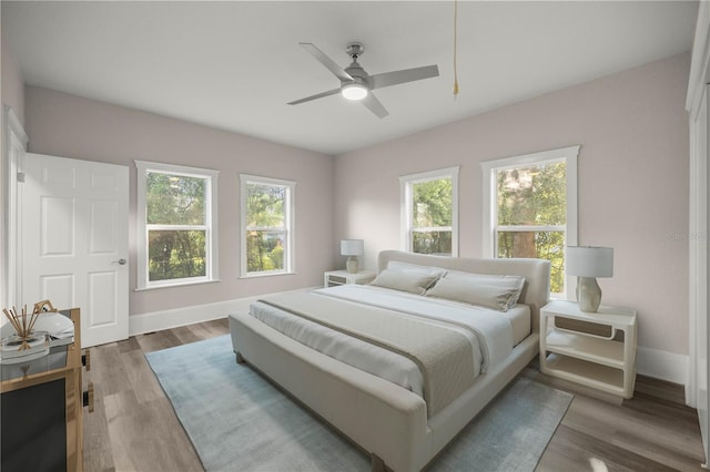 4609 NE 7th St, Ocala, FL 34470 - bedroom featuring wood finished floors and ceiling fan