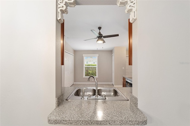 16605 SW 31st Cir, Ocala, FL 34473 - kitchen featuring a sink and ceiling fan