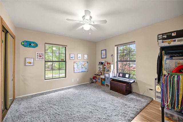 6497 W Anthony Rd, Ocala, FL 34479 - rec room featuring ceiling fan and baseboards