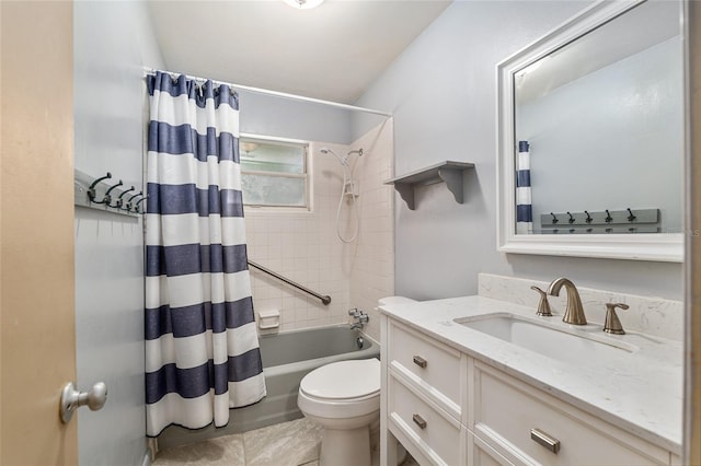 3621 SE 12th Pl, Ocala, FL 34471 - full bathroom with shower / tub combo with curtain, vanity, and toilet