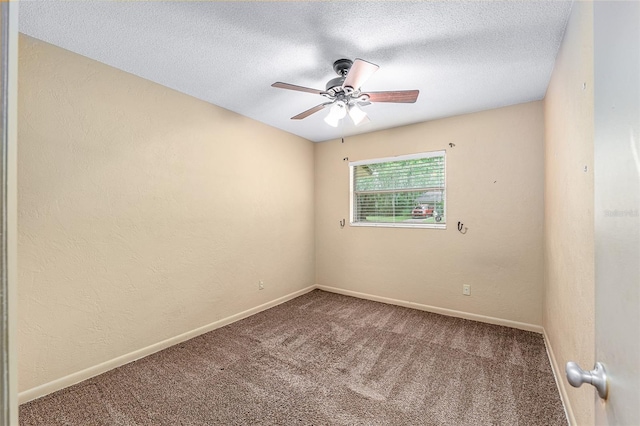 3621 SE 12th Pl, Ocala, FL 34471 - carpeted empty room featuring ceiling fan, baseboards, a textured ceiling, and a textured wall