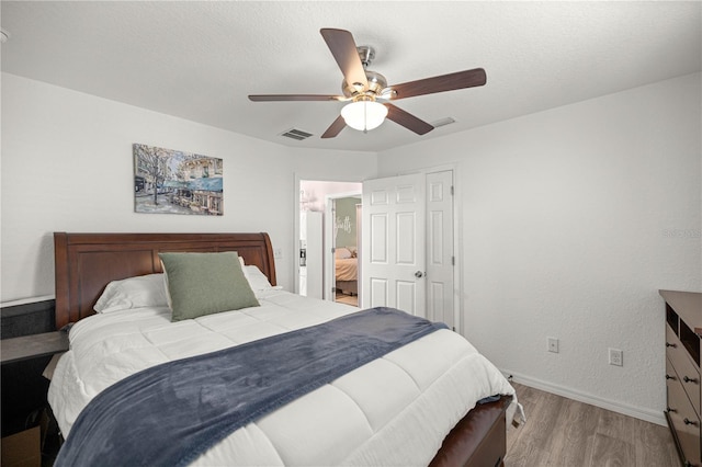 5063 SE 168th Ter, Ocklawaha, FL 32179 - bedroom with light wood-style floors, baseboards, a ceiling fan, and a closet