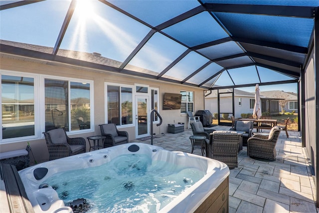 8878 SW 103rd Cir, Ocala, FL 34481 - view of patio with a hot tub and a lanai