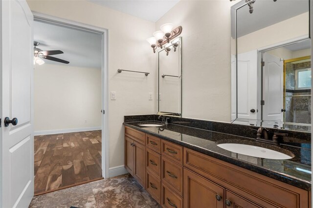 659 NW 155th Way, Newberry, FL 32669 - full bathroom featuring double vanity and a ceiling fan