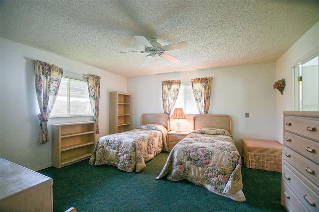 10699 SE 178th St, Summerfield, FL 34491 - carpeted bedroom featuring ceiling fan and a textured ceiling