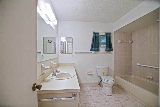 10699 SE 178th St, Summerfield, FL 34491 - bathroom featuring vanity, washtub / shower combination, a textured ceiling, and tile patterned floors