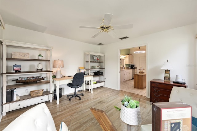 11051 SW 73rd Ct, Ocala, FL 34476 - office space featuring ceiling fan and light wood-style flooring