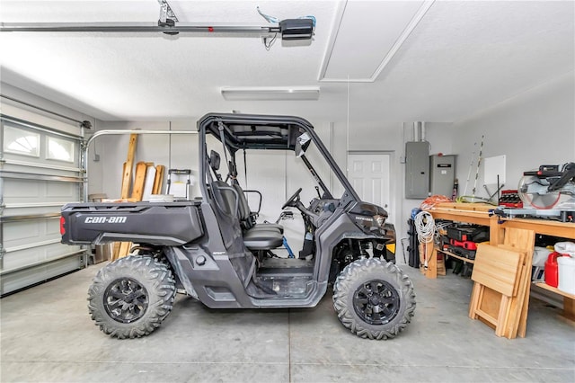 12392 SW 85th Pl, Dunnellon, FL 34432 - garage featuring electric panel and a garage door opener
