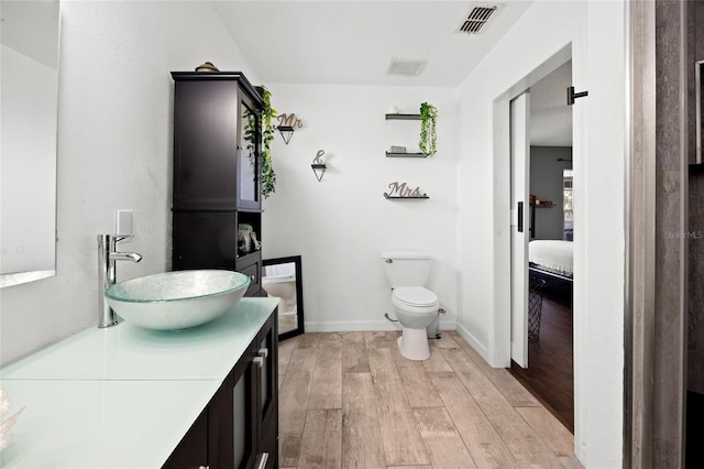 32 Dogwood Drive Loop, Ocala, FL 34472 - ensuite bathroom with wood finished floors and vanity