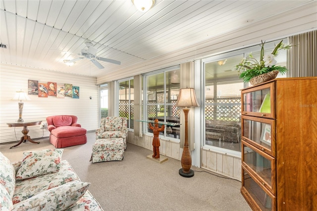 8554 SW 63rd Ct, Ocala, FL 34476 - living area featuring carpet and ceiling fan