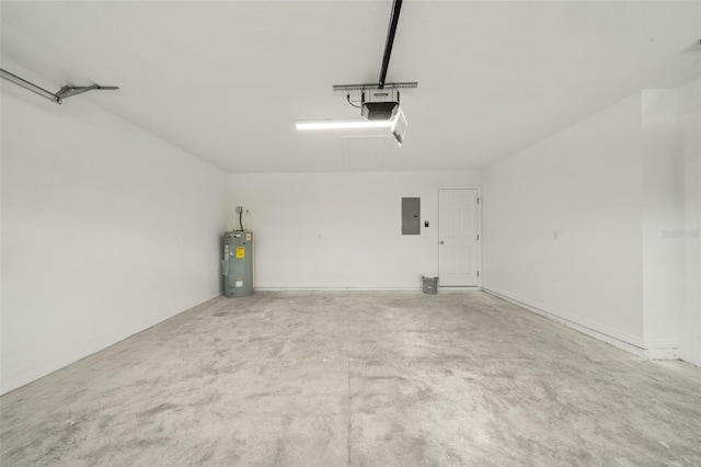 9131 Canter Path, Sebring, FL 33870 - garage featuring electric panel, electric water heater, and a garage door opener