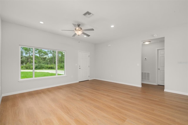 9131 Canter Path, Sebring, FL 33870 - unfurnished room with ceiling fan, light wood-type flooring, and recessed lighting