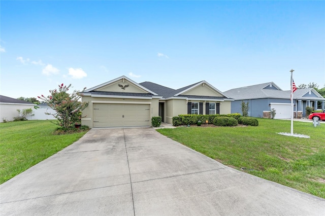 6646 SW 64th Ave, Ocala, FL 34476 - single story home featuring an attached garage, driveway, a front lawn, and stucco siding