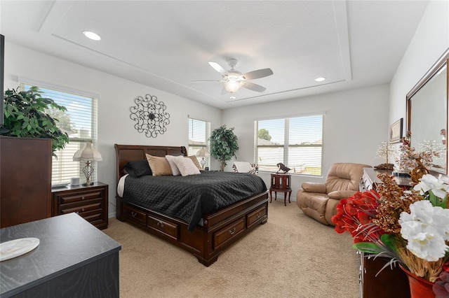 6646 SW 64th Ave, Ocala, FL 34476 - bedroom featuring light colored carpet, recessed lighting, and ceiling fan