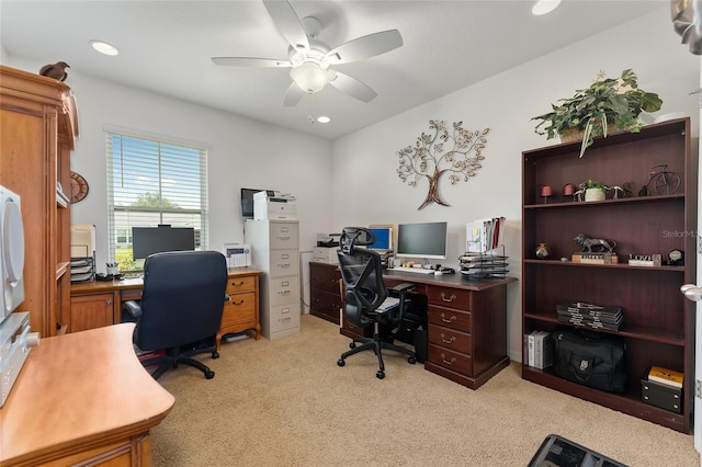 6646 SW 64th Ave, Ocala, FL 34476 - office space featuring light colored carpet, a ceiling fan, and recessed lighting