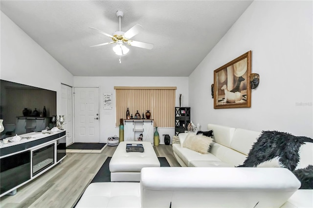 6127 SW 84th Place Rd, Ocala, FL 34476 - living room with ceiling fan and light wood-style flooring
