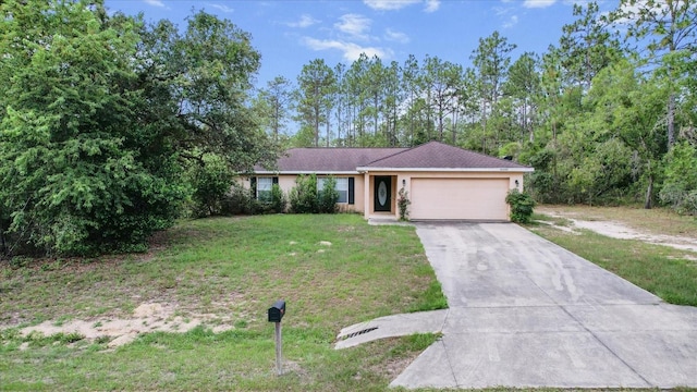 23340 NW Columbine Ave, Dunnellon, FL 34431 - single story home with a garage, a front lawn, and driveway