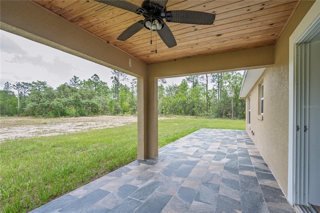 5331 SW 121st Ter, Ocala, FL 34481 - view of patio / terrace with ceiling fan and view of scattered trees