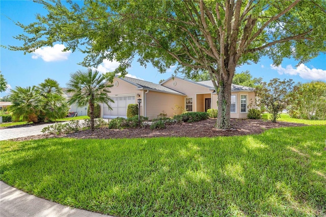 8034 SW 81st Loop, Ocala, FL 34476 - ranch-style house with an attached garage, a front lawn, and driveway