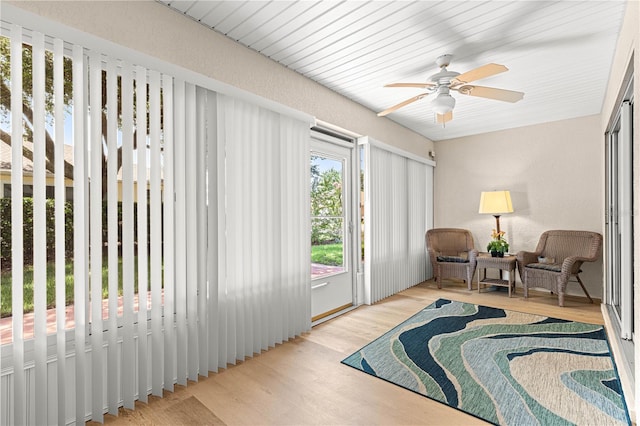 8034 SW 81st Loop, Ocala, FL 34476 - living area featuring wood finished floors and ceiling fan