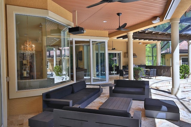 695 SE 47th Loop, Ocala, FL 34480 - view of patio / terrace featuring outdoor lounge area and a ceiling fan