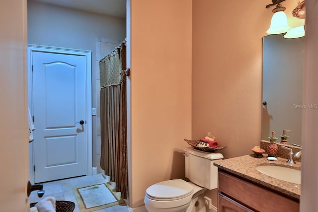 695 SE 47th Loop, Ocala, FL 34480 - bathroom with vanity, tile patterned floors, and a shower with shower curtain