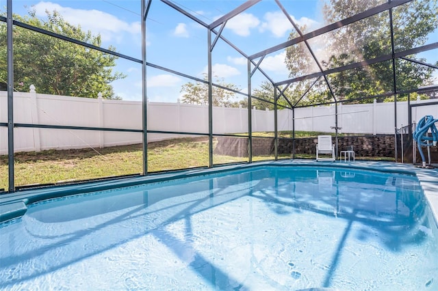 1584 Silhouette Dr, Clermont, FL 34711 - view of pool featuring a fenced backyard and a lanai