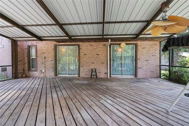 206 N Dundee Way, Inverness, FL 34450 - wooden terrace with a ceiling fan
