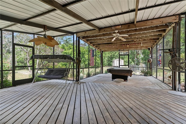 206 N Dundee Way, Inverness, FL 34450 - wooden terrace with a ceiling fan