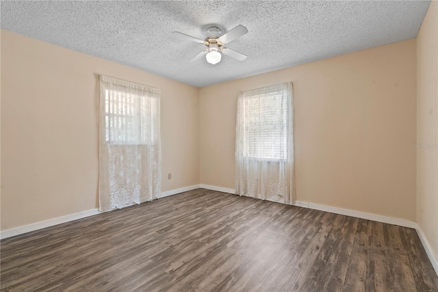 206 N Dundee Way, Inverness, FL 34450 - unfurnished room with a ceiling fan, wood finished floors, plenty of natural light, and a textured ceiling