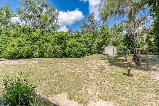 206 N Dundee Way, Inverness, FL 34450 - view of yard featuring a storage shed