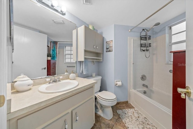 7961 Midway Drive Ter Unit J102, Ocala, FL 34472 - bathroom featuring vanity, tub / shower combination, plenty of natural light, and tile patterned floors