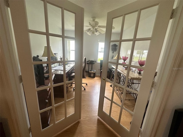 9730 SW 90th St, Ocala, FL 34481 - office space with ceiling fan, wood finished floors, and a textured ceiling