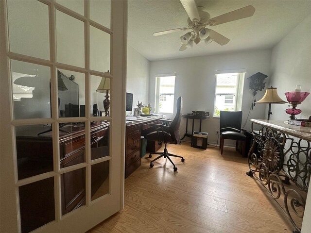 9730 SW 90th St, Ocala, FL 34481 - office featuring light wood-type flooring and a ceiling fan