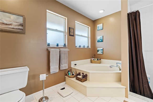 10230 289th St E, Myakka City, FL 34251 - full bathroom featuring a bath, curtained shower, and tile patterned flooring