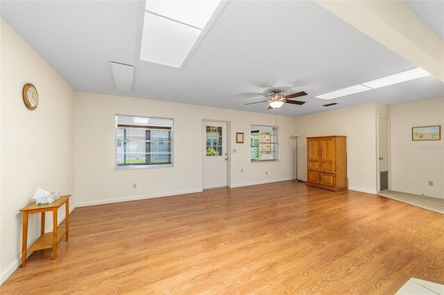 8704 SW 94th Ln Unit G, Ocala, FL 34481 - unfurnished living room featuring a ceiling fan and light wood-style flooring