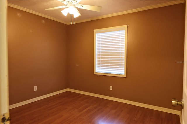7 Pecan Drive Loop, Ocala, FL 34472 - empty room featuring dark wood-type flooring, a ceiling fan, and crown molding