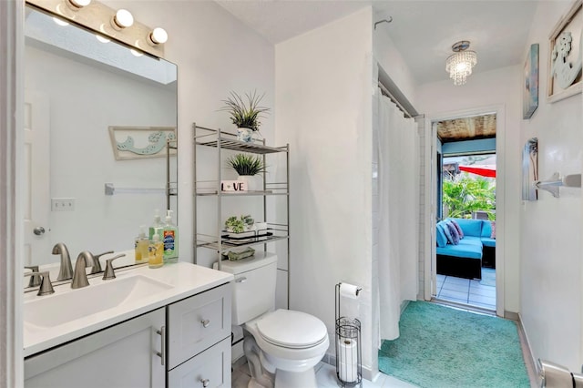502 SE Guava Ter, Port St Lucie, FL 34983 - bathroom with vanity and a shower with shower curtain