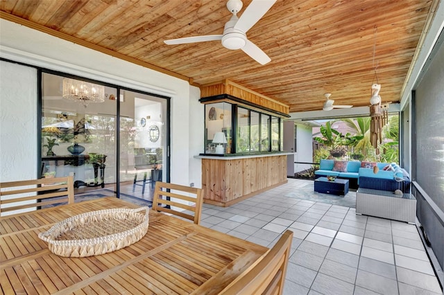 502 SE Guava Ter, Port St Lucie, FL 34983 - sunroom / solarium with ceiling fan and an outdoor living space