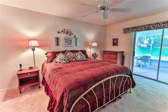 585 W Barrymore Dr, Beverly Hills, FL 34465 - bedroom with carpet, access to outside, and a ceiling fan