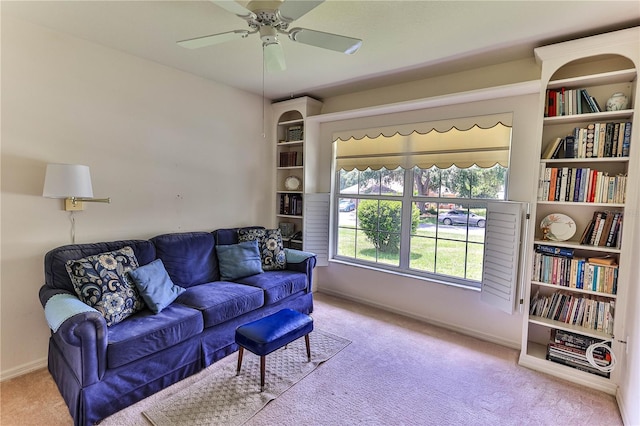 585 W Barrymore Dr, Beverly Hills, FL 34465 - living room featuring carpet and a ceiling fan