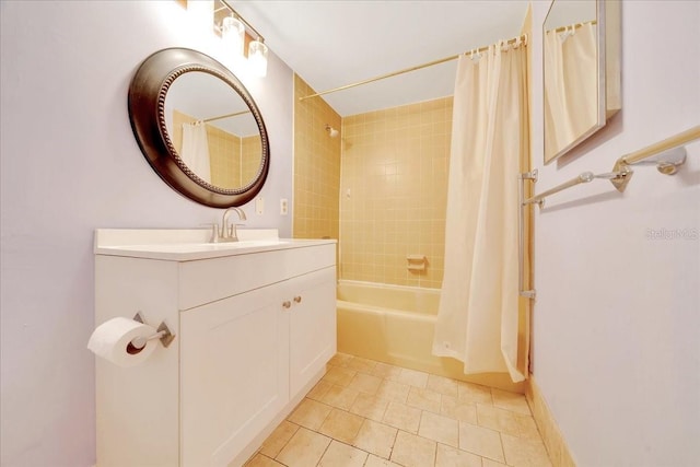 683 Midway Dr Unit B, Ocala, FL 34472 - bathroom with vanity, shower / bath combo, and tile patterned flooring