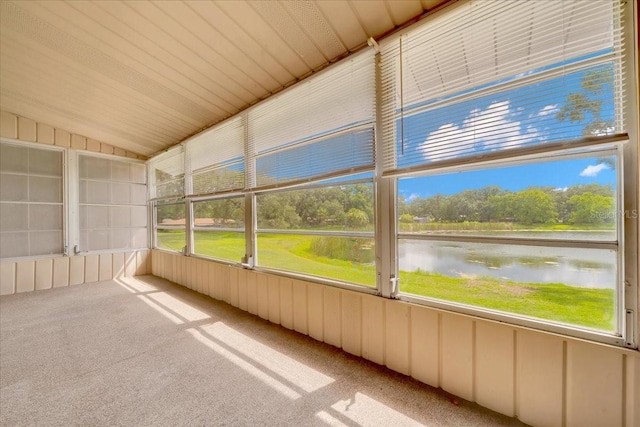 683 Midway Dr Unit B, Ocala, FL 34472 - unfurnished sunroom with a water view, healthy amount of natural light, and lofted ceiling